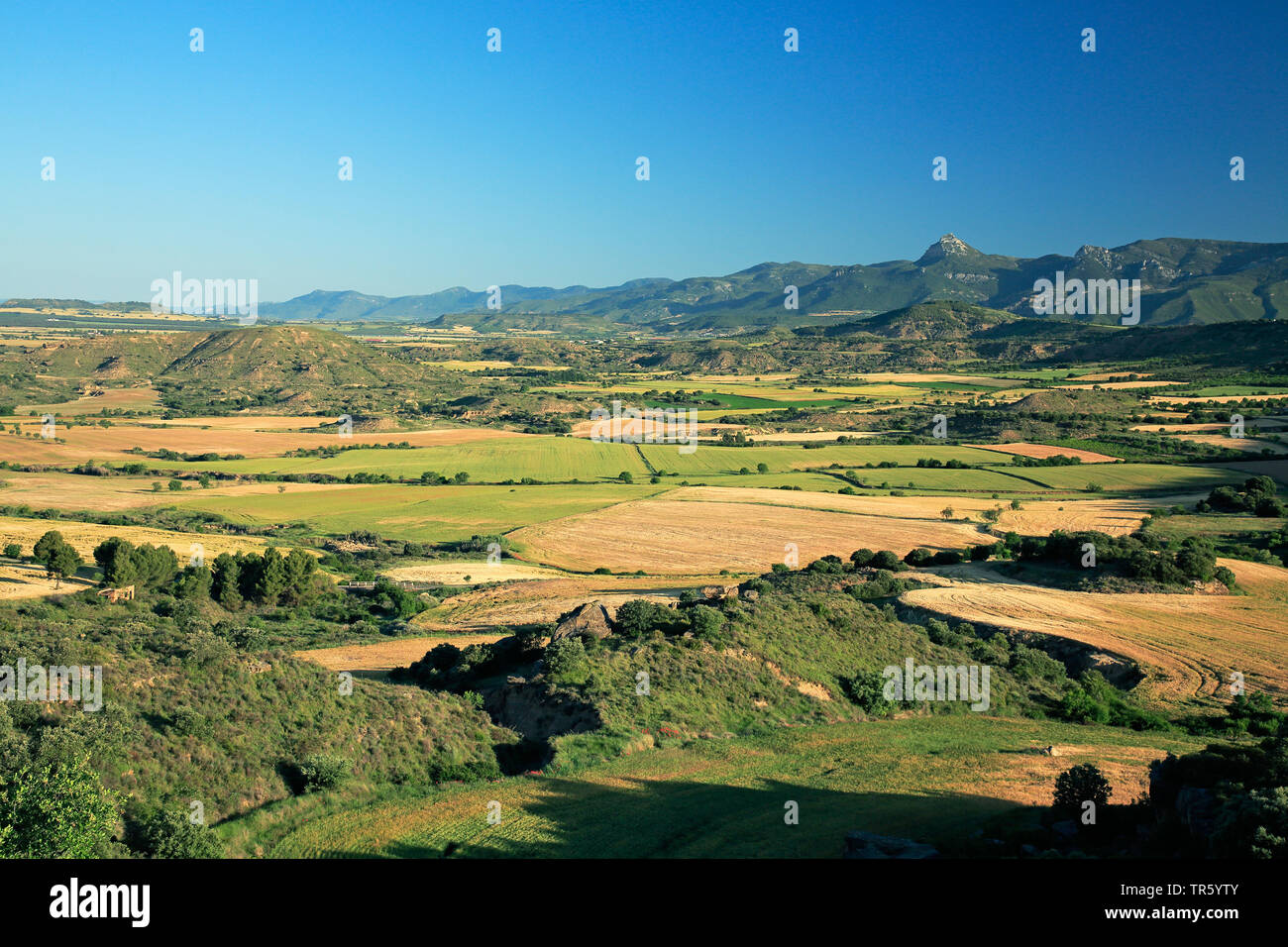 cultural landscape of Fornillos de Apies, Spain, Huesca Stock Photo