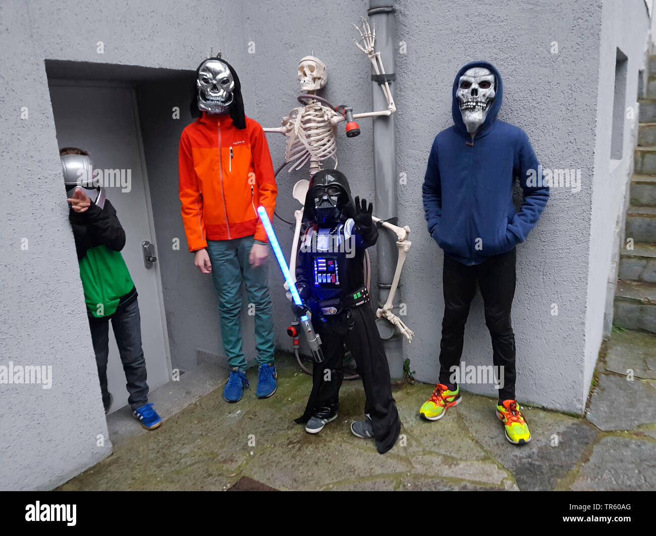 disguised children at halloween, Germany Stock Photo