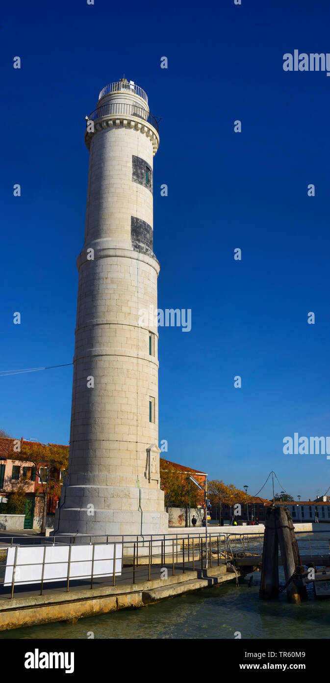 lighthouse on island Murano, Italy, Venice Stock Photo
