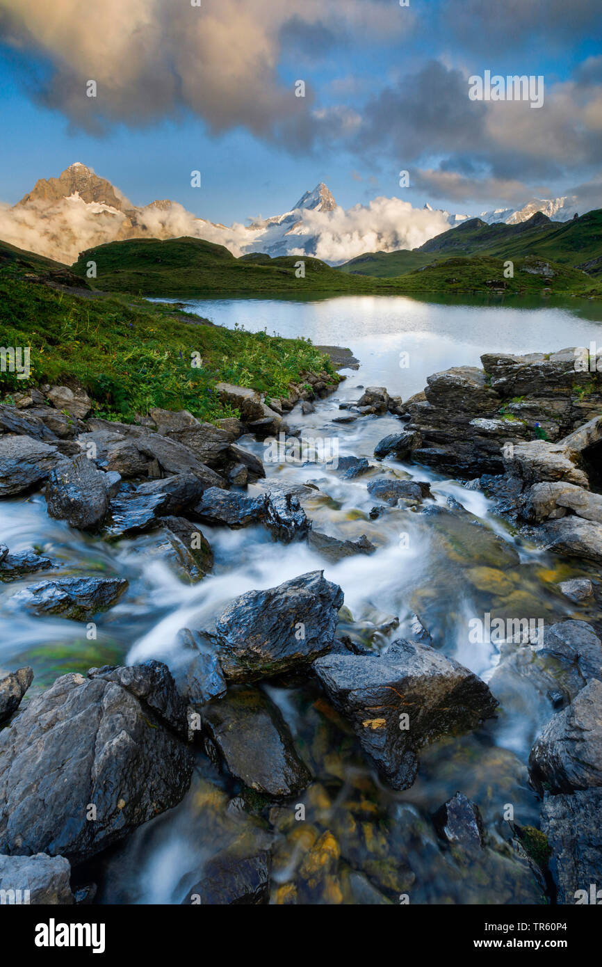 lake Bachalpsee on First , Switzerland Stock Photo