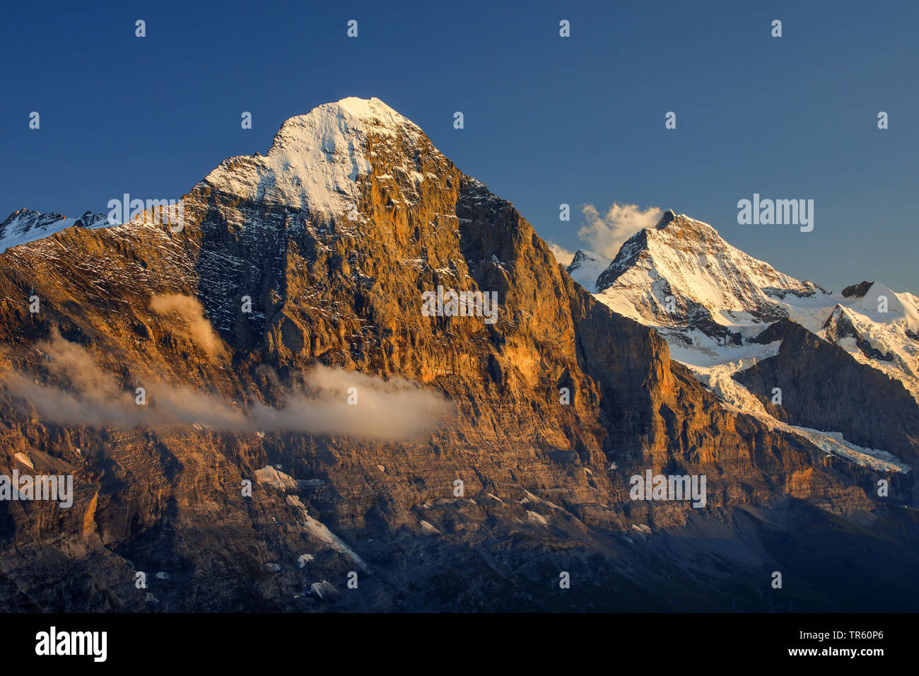 view from First to mountains Eiger, Moench and Jungfrau, Switzerland ...
