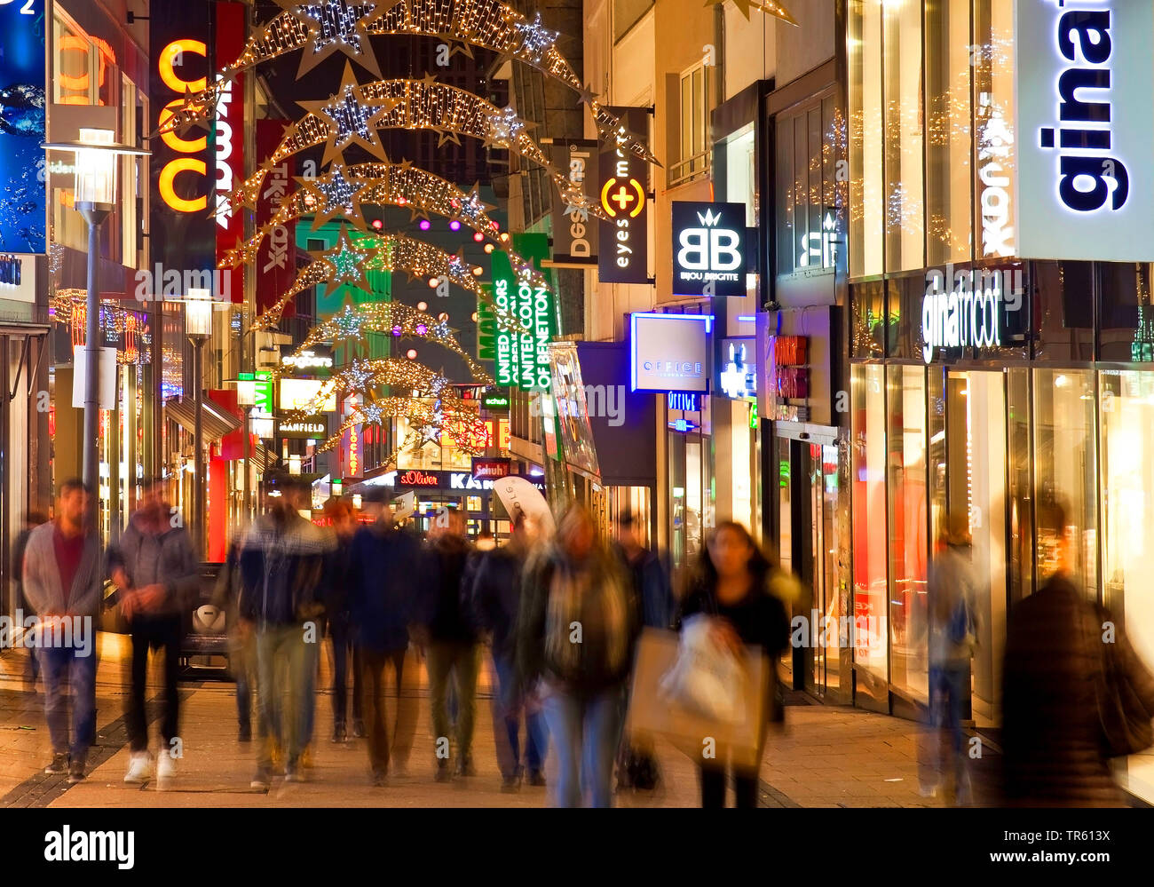 shopping mall at Christmas time in Essen, Germany, North Rhine-Westphalia, Ruhr Area, Essen Stock Photo
