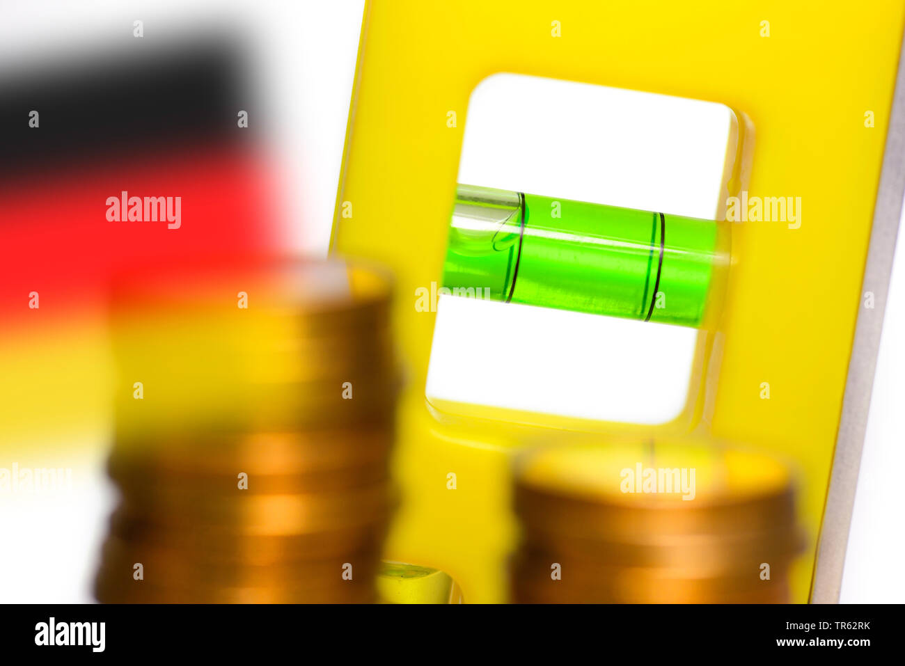 Bubble Level In German Coulours Symbolizing The Unequal Wages