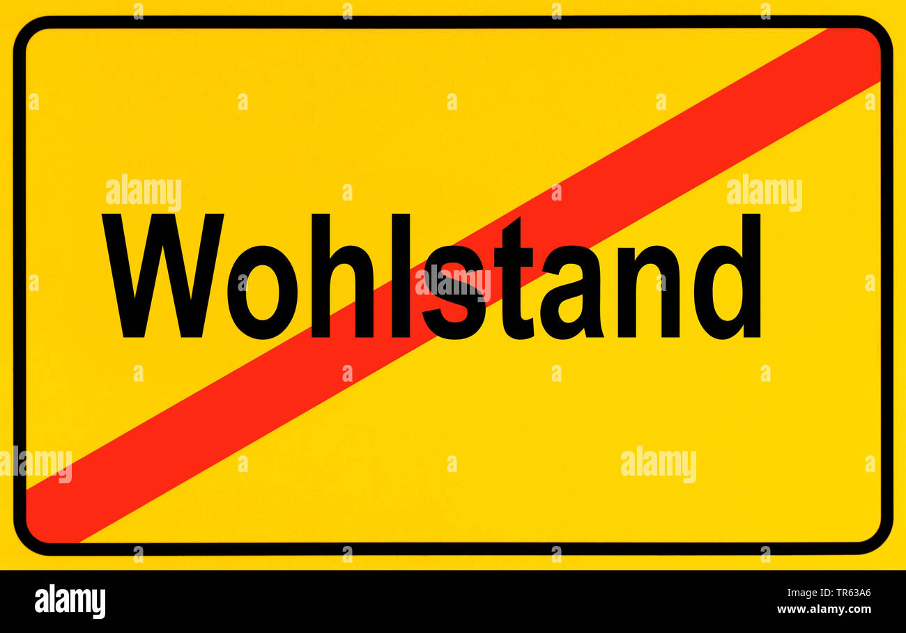 city limit sign Wohlstand, prosperity, Germany Stock Photo
