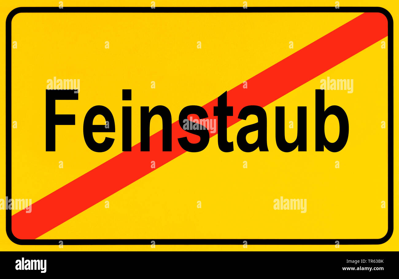city limit sign Feinstaub, fine dust, Germany Stock Photo