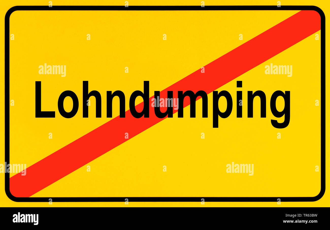city limit sign Lohndumping, Germany Stock Photo