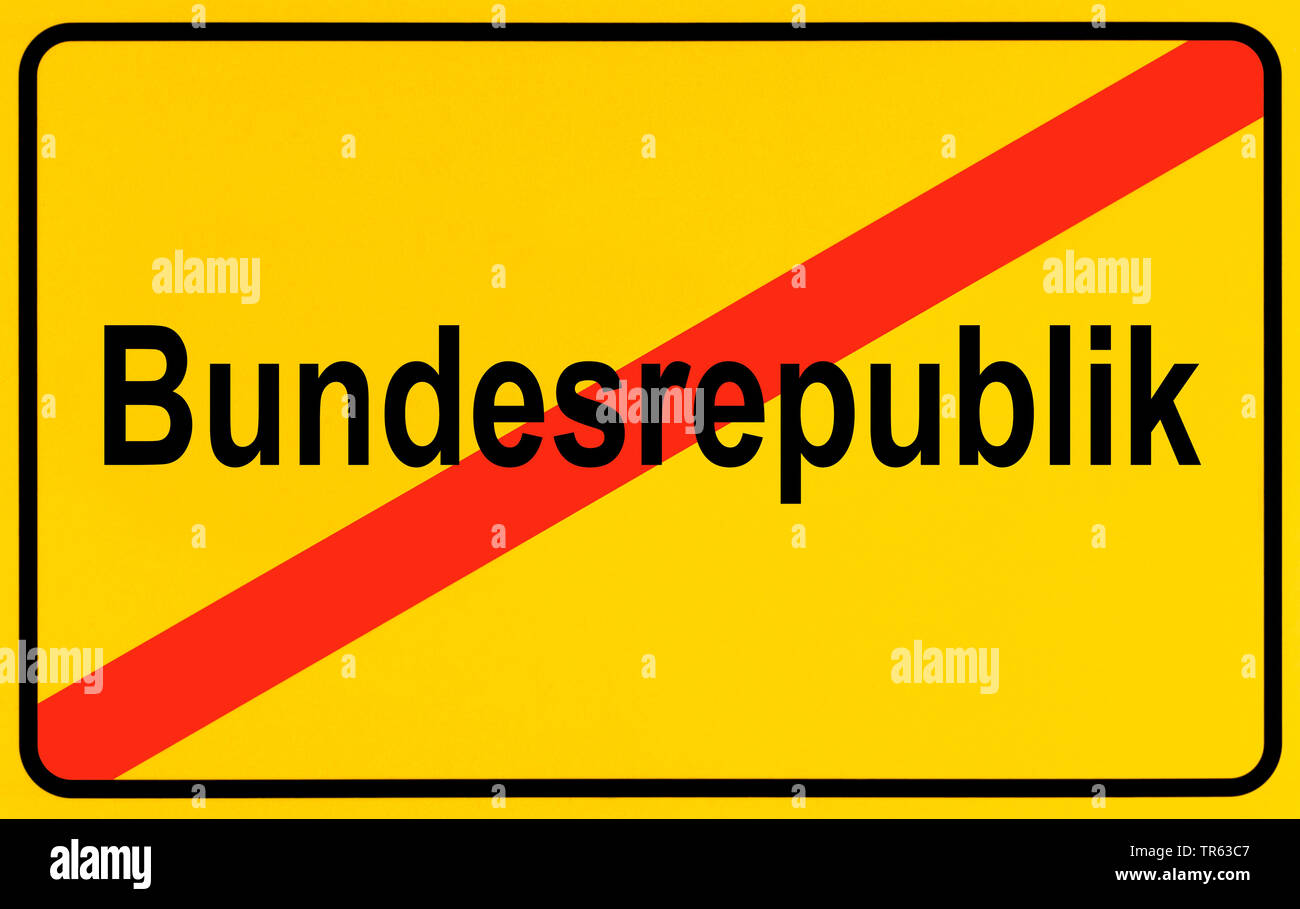 city limit sign Bundesrepublik Deutschland, Federal Republic of Germany, Germany Stock Photo