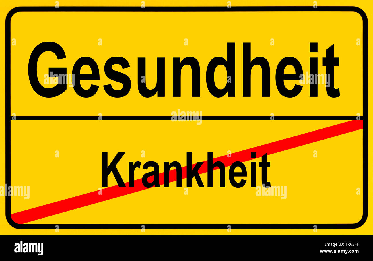 city limit sign Gesundheit / Krankheit, health / illness, Germany Stock Photo