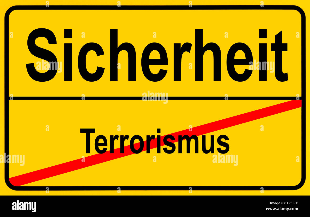 city limit sign Sicherheit / Terrorismus, safety / terrorism, Germany Stock Photo