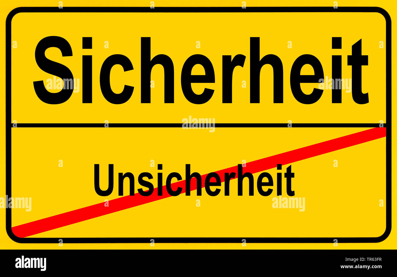 city limit sign Sicherheit / Terror, safety / unsteadiness, Germany Stock Photo