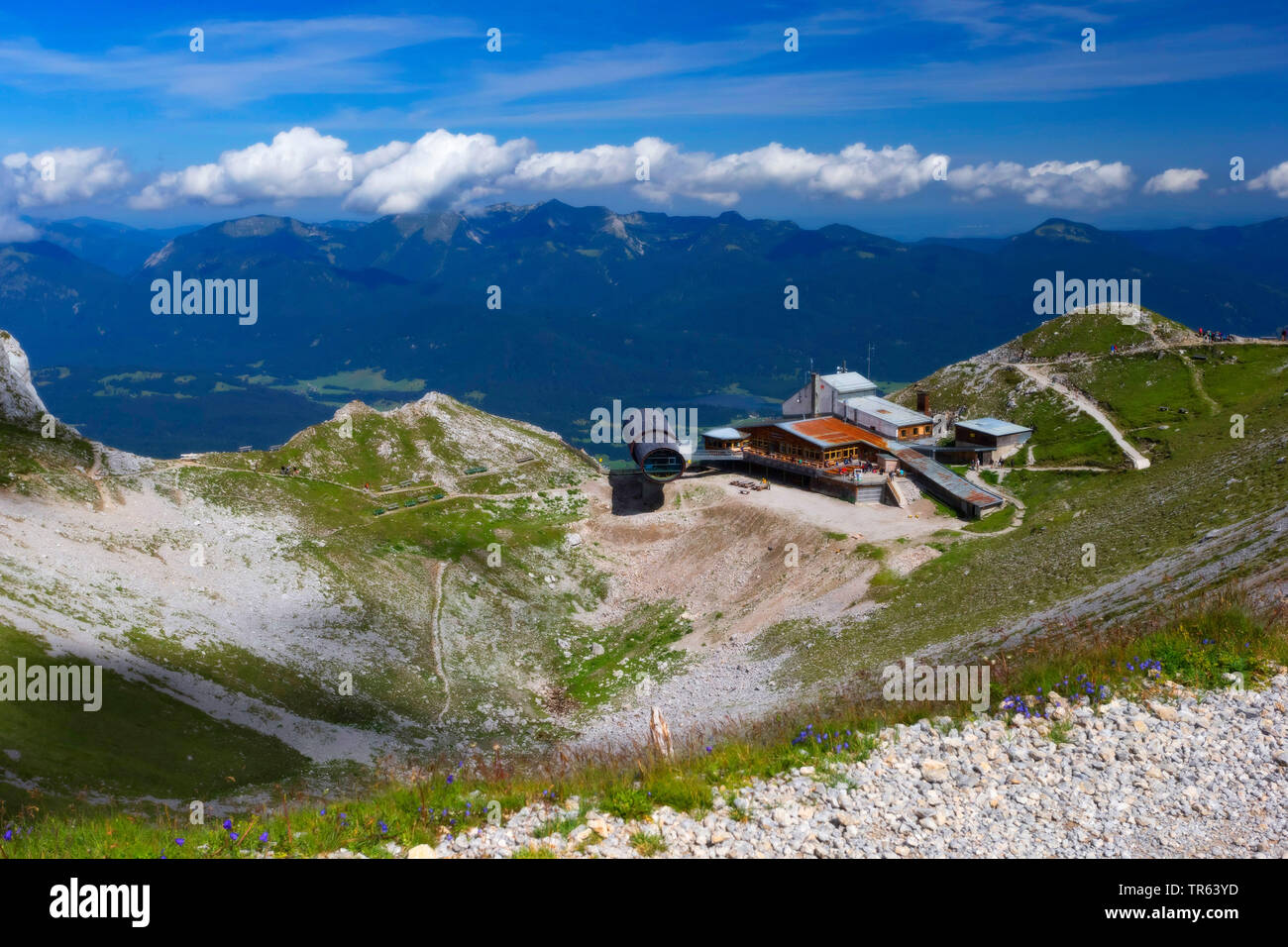 Karwendel Railway mountain station, Germany, Bavaria Stock Photo