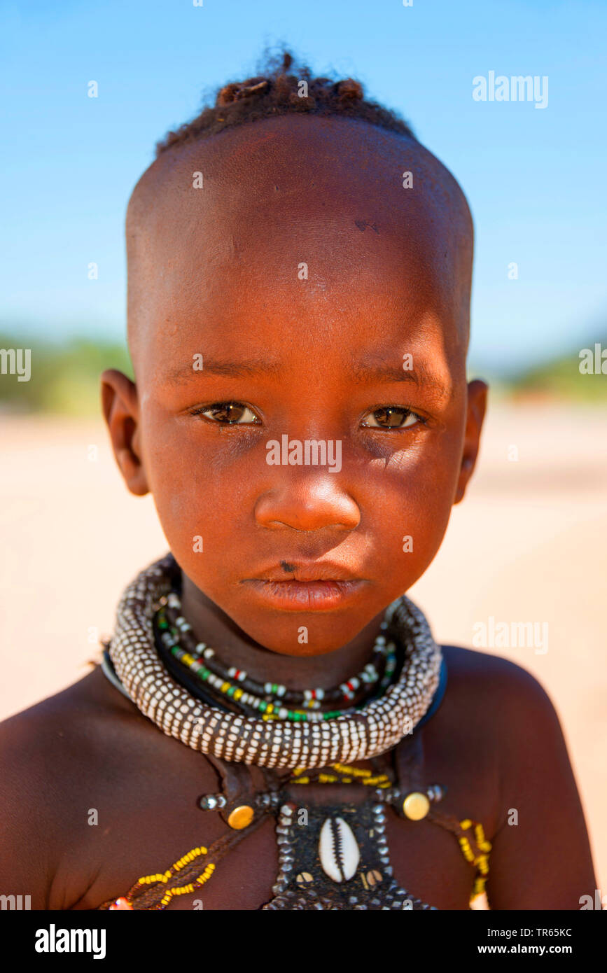 Himba girl, portrait, Namibia Stock Photo