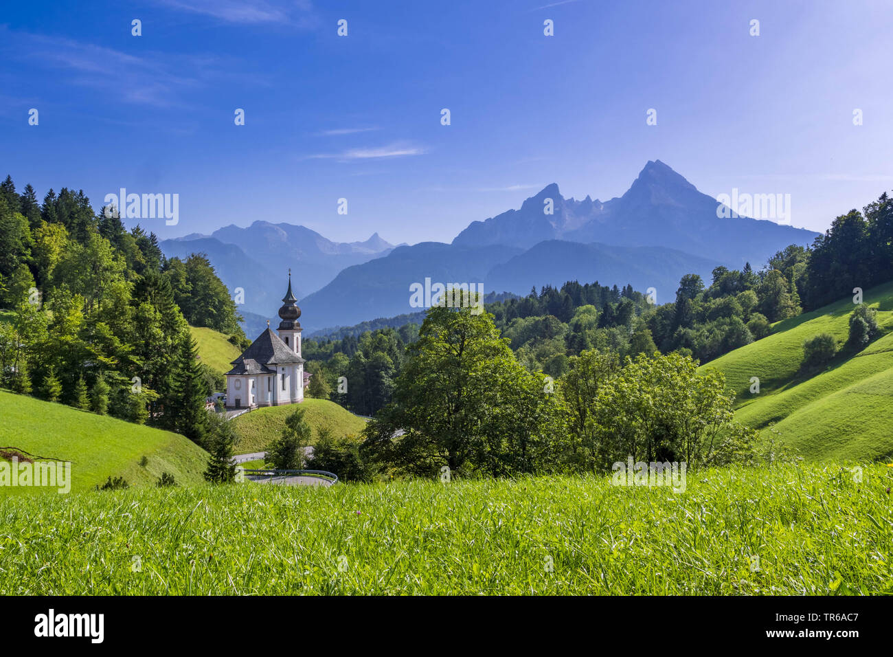 Pilgrimage church Maria Gern, Germany, Bavaria, Oberbayern, Upper Bavaria, Berchtesgadener Land Stock Photo