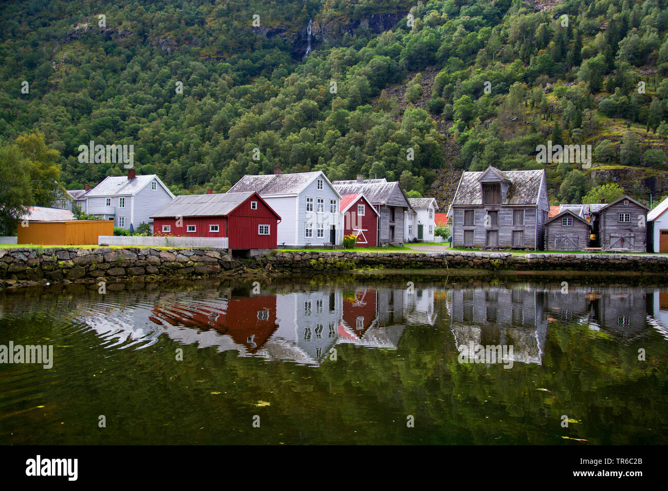 Laerdal in the Sognefjorden, Norway, Sogn og Fjordane, Laerdal Stock Photo