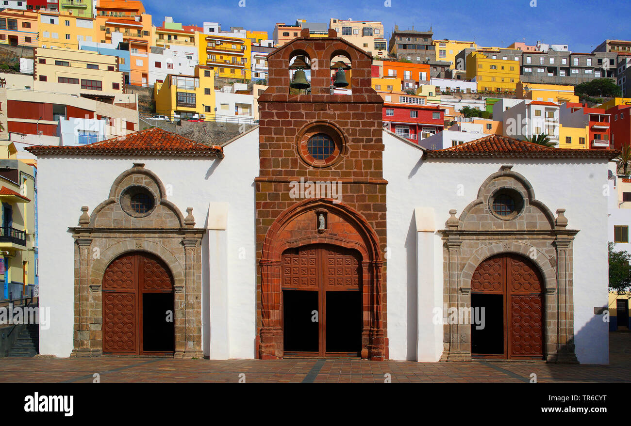 Church Iglesia de La Asuncion, Canary Islands, La Gomera, San Sebastian Stock Photo