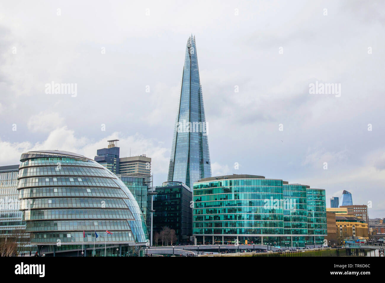The Shard and the City Hall, United Kingdom, England, Southwark, London Stock Photo
