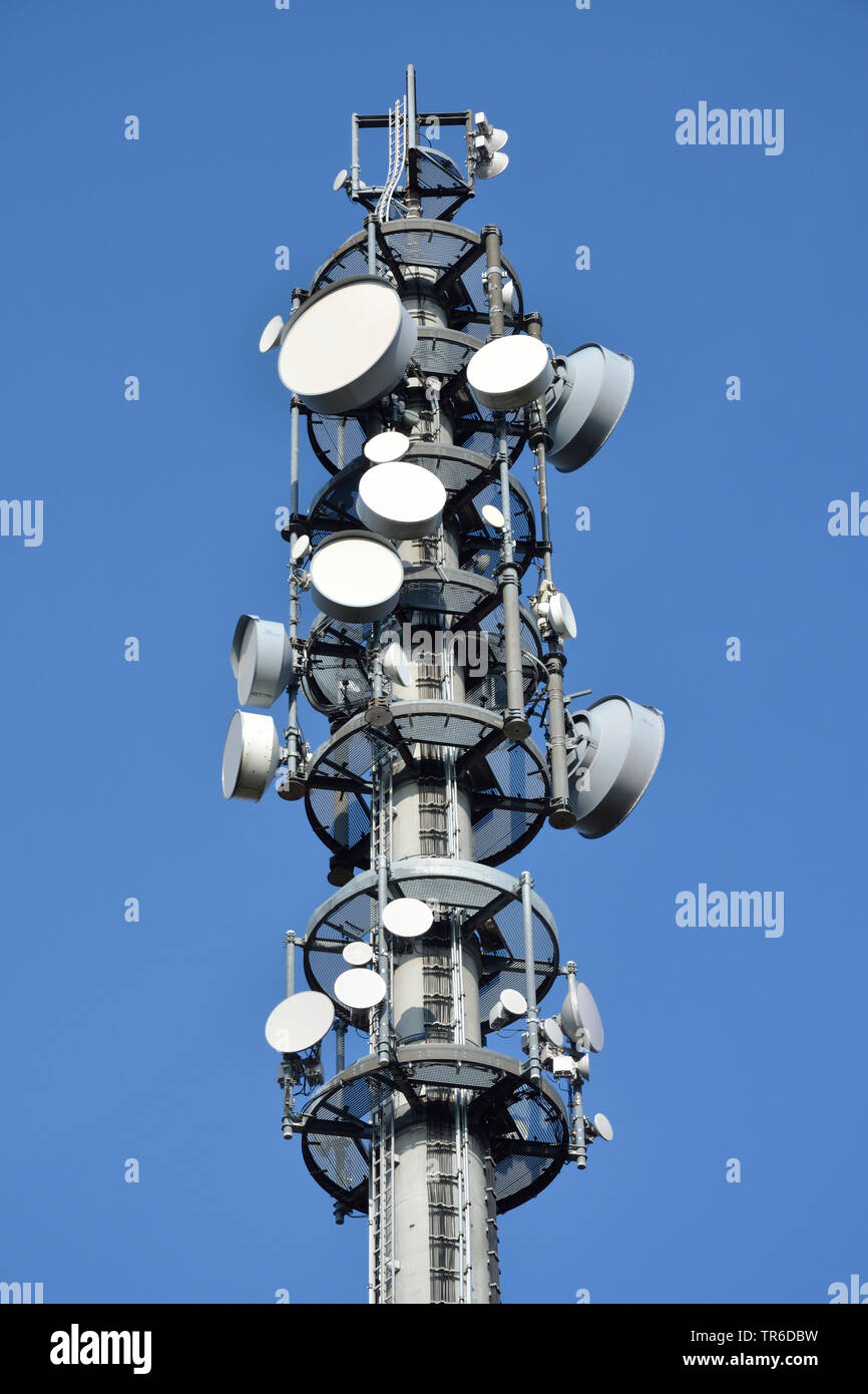 radio mast, Germany, North Rhine-Westphalia Stock Photo