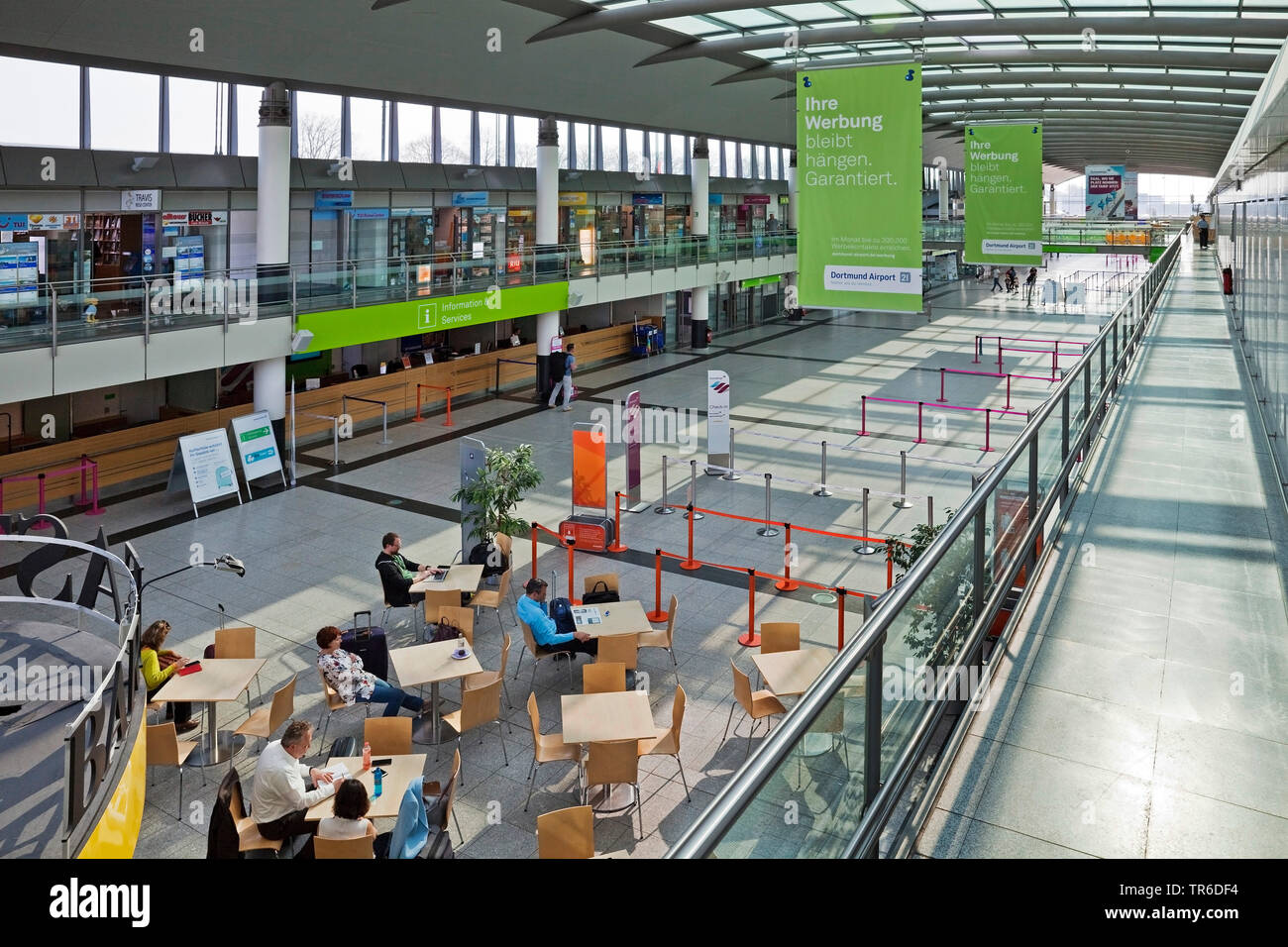 waiting area of Dortmund Airport 21, Germany, North Rhine-Westphalia, Ruhr Area, Dortmund Stock Photo