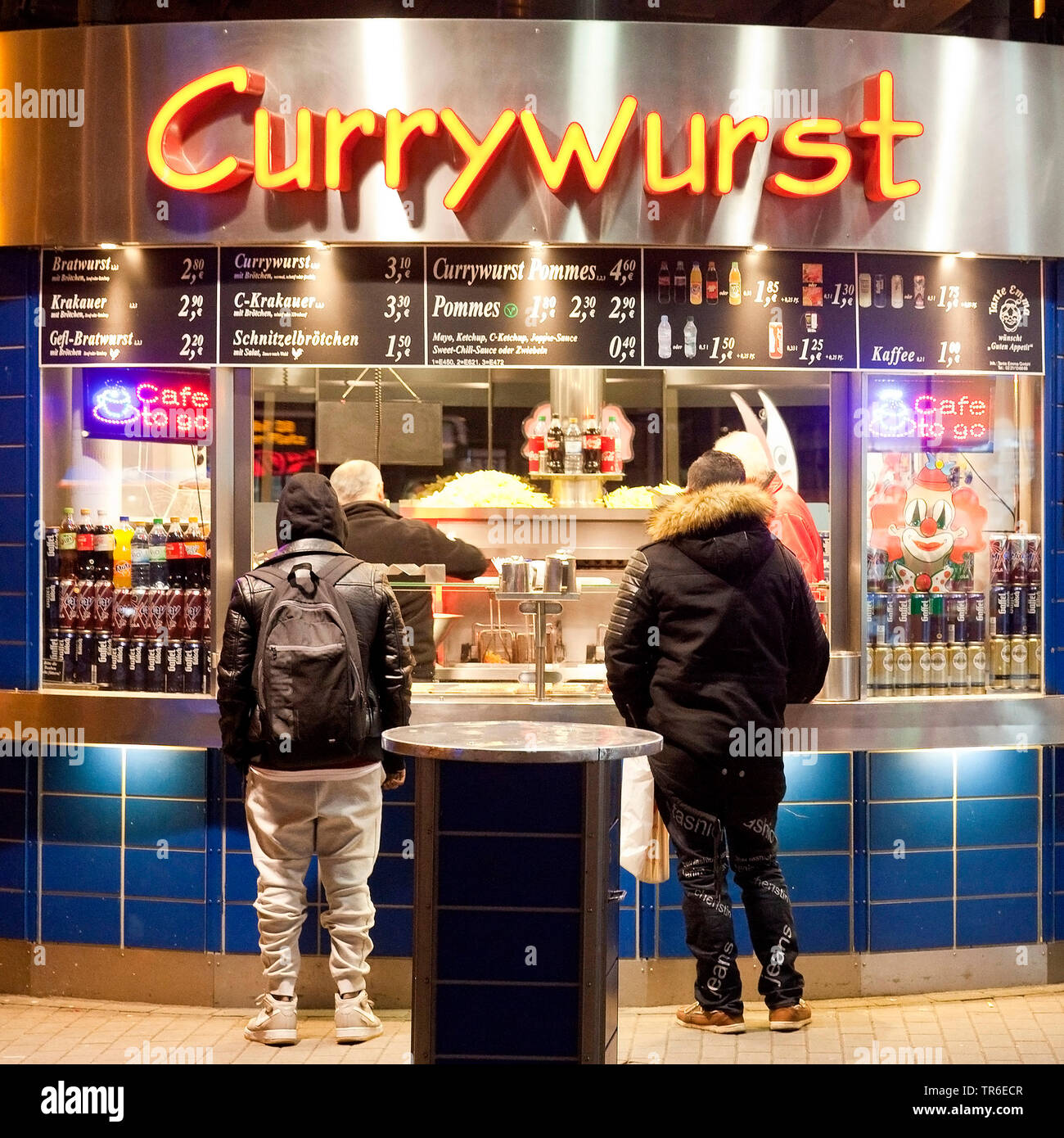 currywurst hut at the main railway station, Germany, North Rhine-Westphalia, Rhineland, Cologne Stock Photo