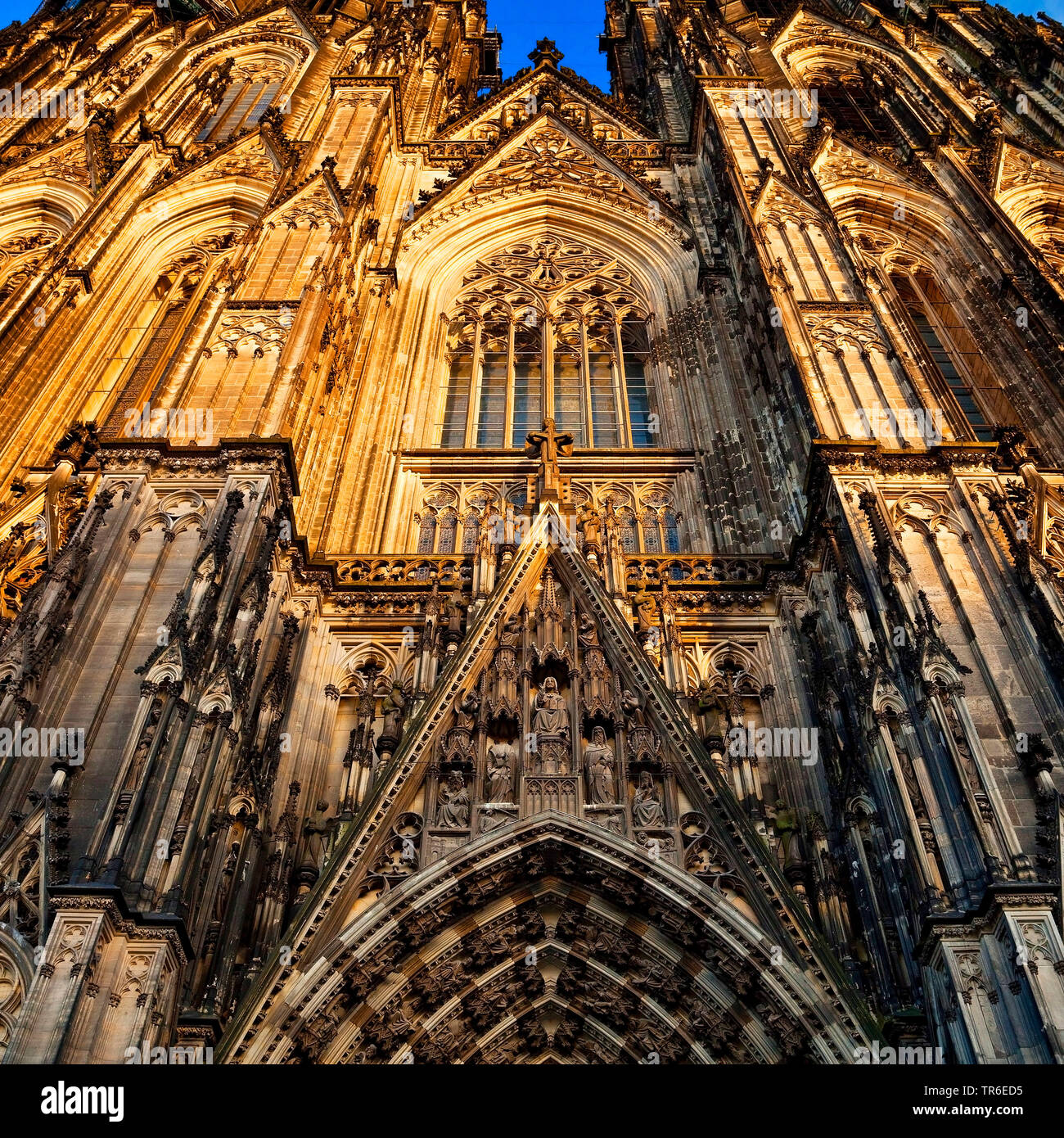 western frontage of Cologne Cathedral, Germany, North Rhine-Westphalia, Rhineland, Cologne Stock Photo