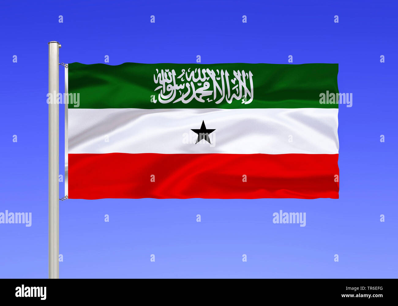 flag of Somaliland against blue sky, Somaliland Stock Photo