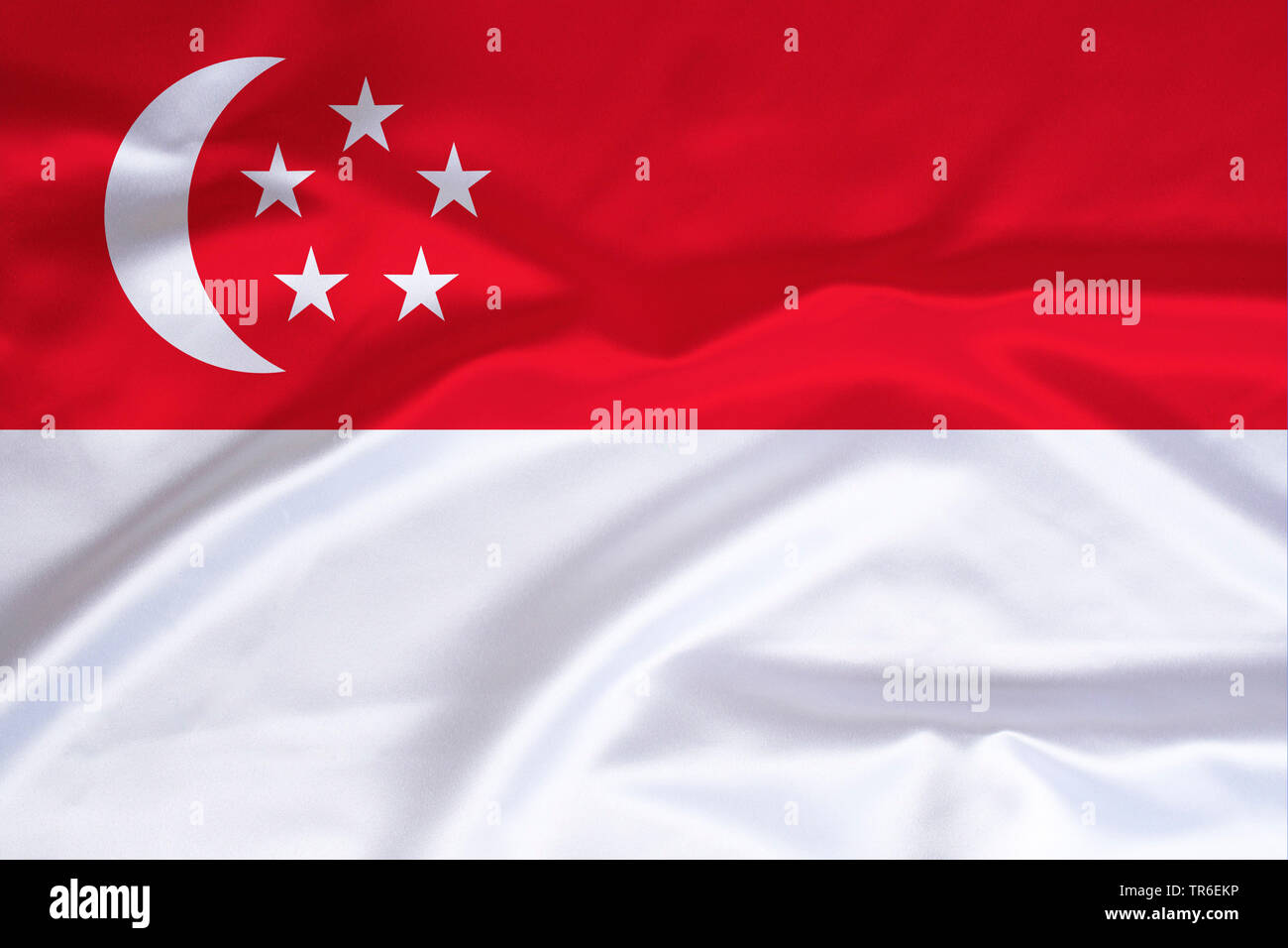 flag of Singapur, Singapore Stock Photo