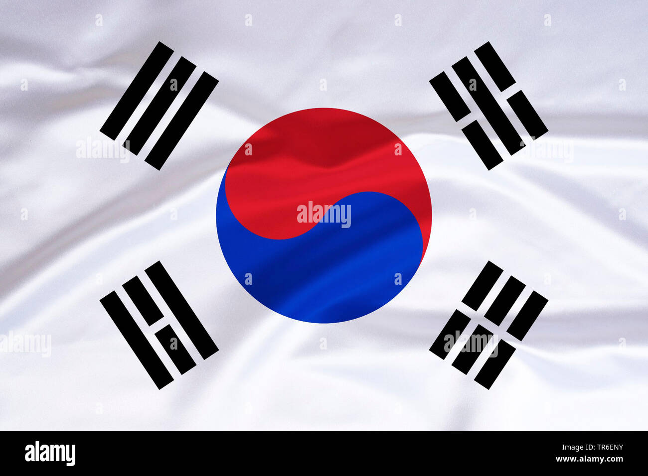 flag of South Korea, South Korea Stock Photo