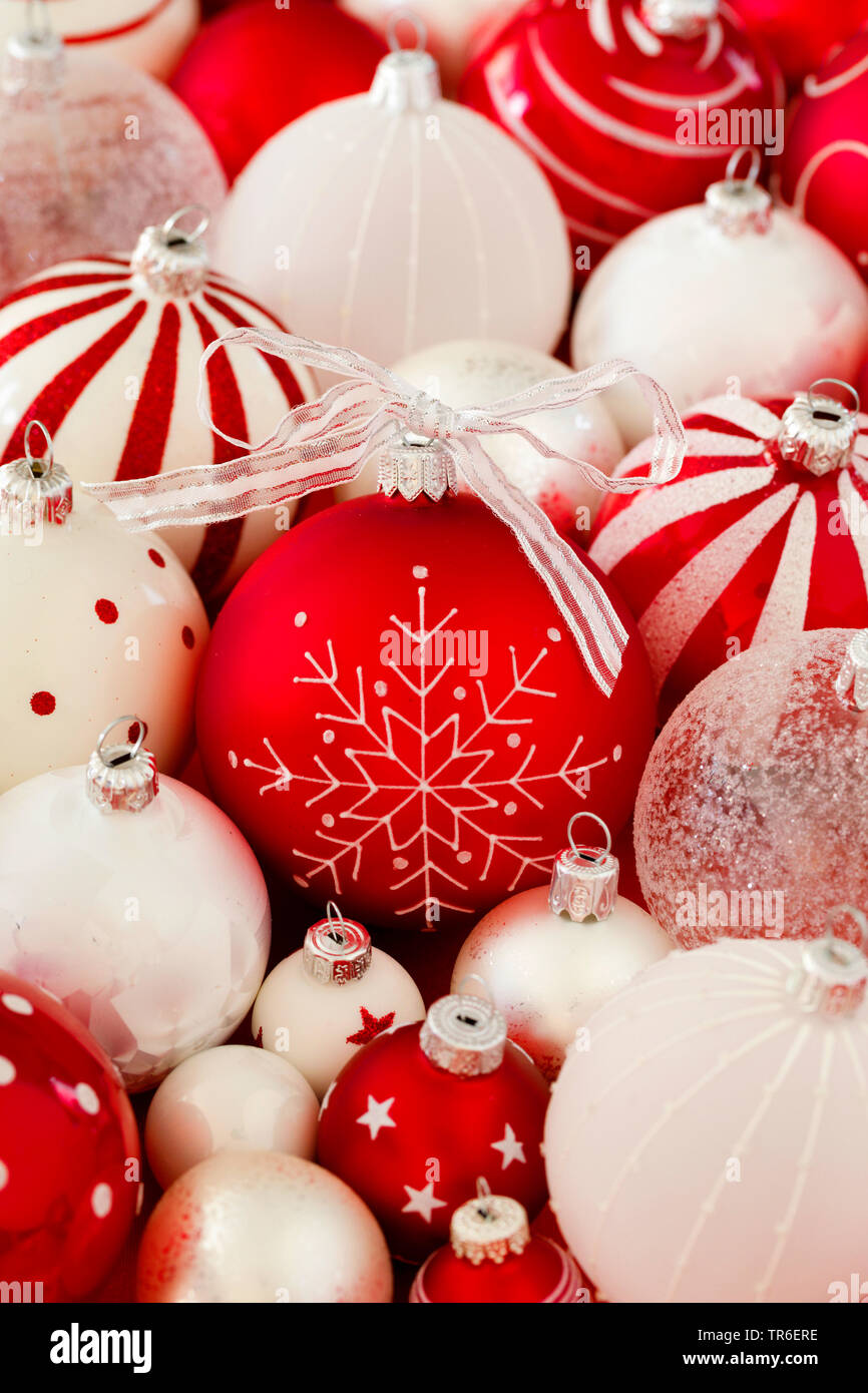 christmas decoration with christmas tree balls, Switzerland Stock Photo