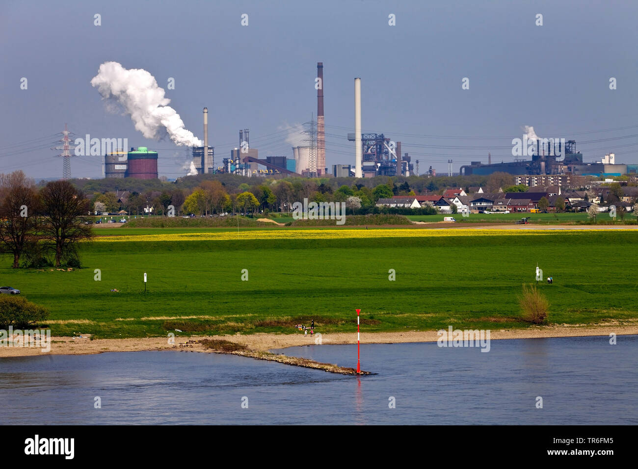 industrial scenery at the Rhine, Duisburg-Huettenheim, Germany, North Rhine-Westphalia, Ruhr Area, Duisburg Stock Photo