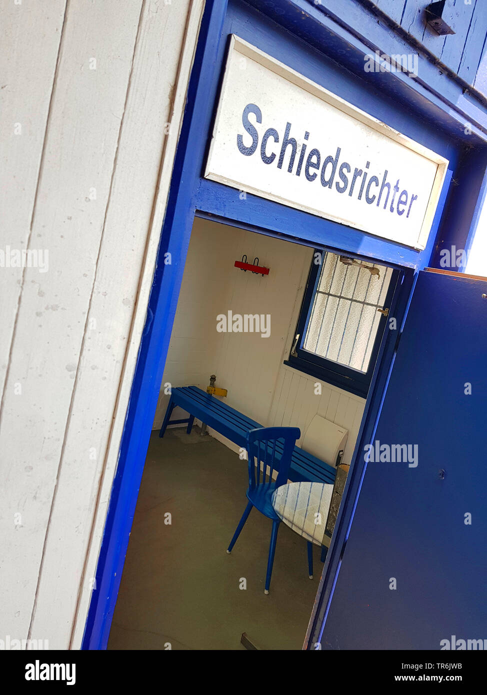 room for a referee at a socker pitch, Germany Stock Photo