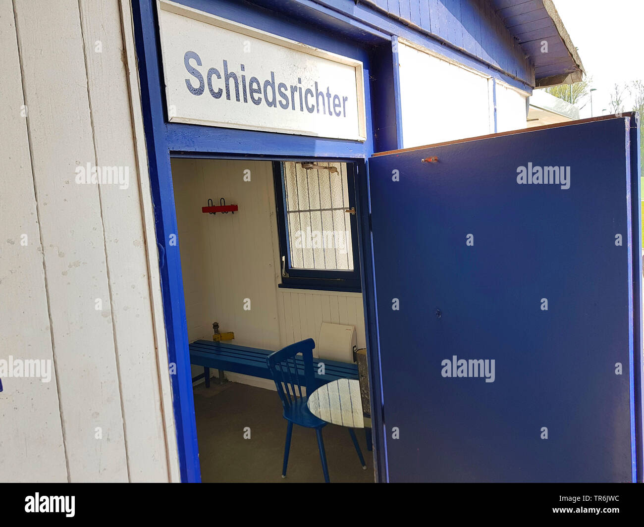 room for a referee at a socker pitch, Germany Stock Photo