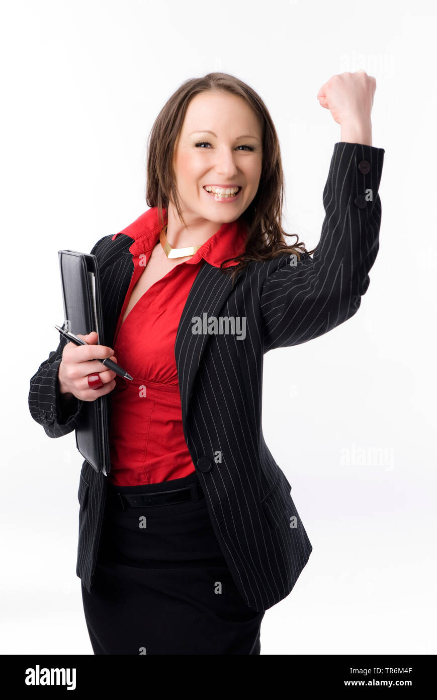 Successful Business Woman With Clenched Fist Stock Photo Alamy