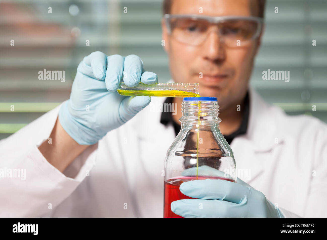 chemical laboratory assistant at work, Germany Stock Photo Alamy