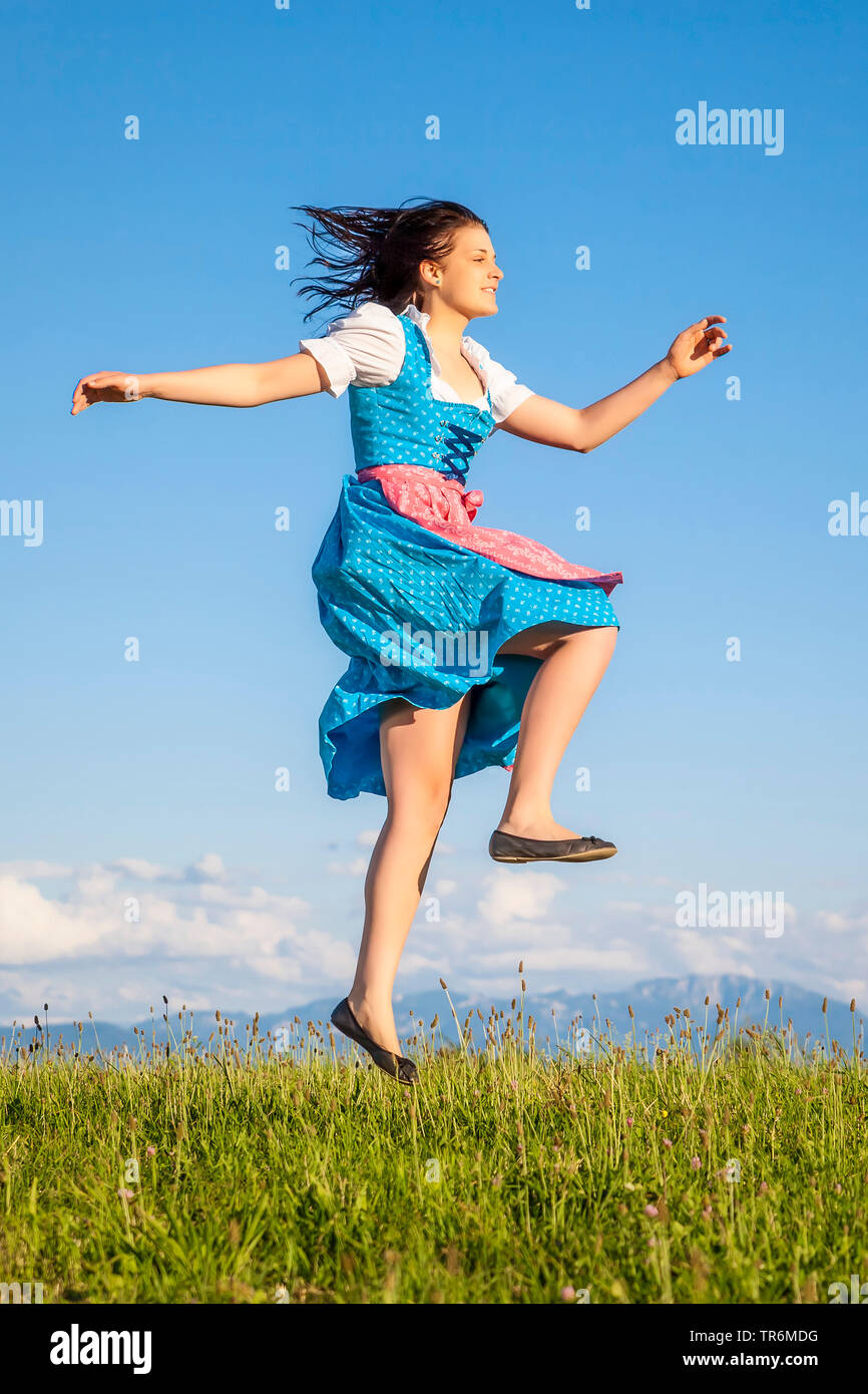 young woman in , Germany, Bavaria Stock Photo