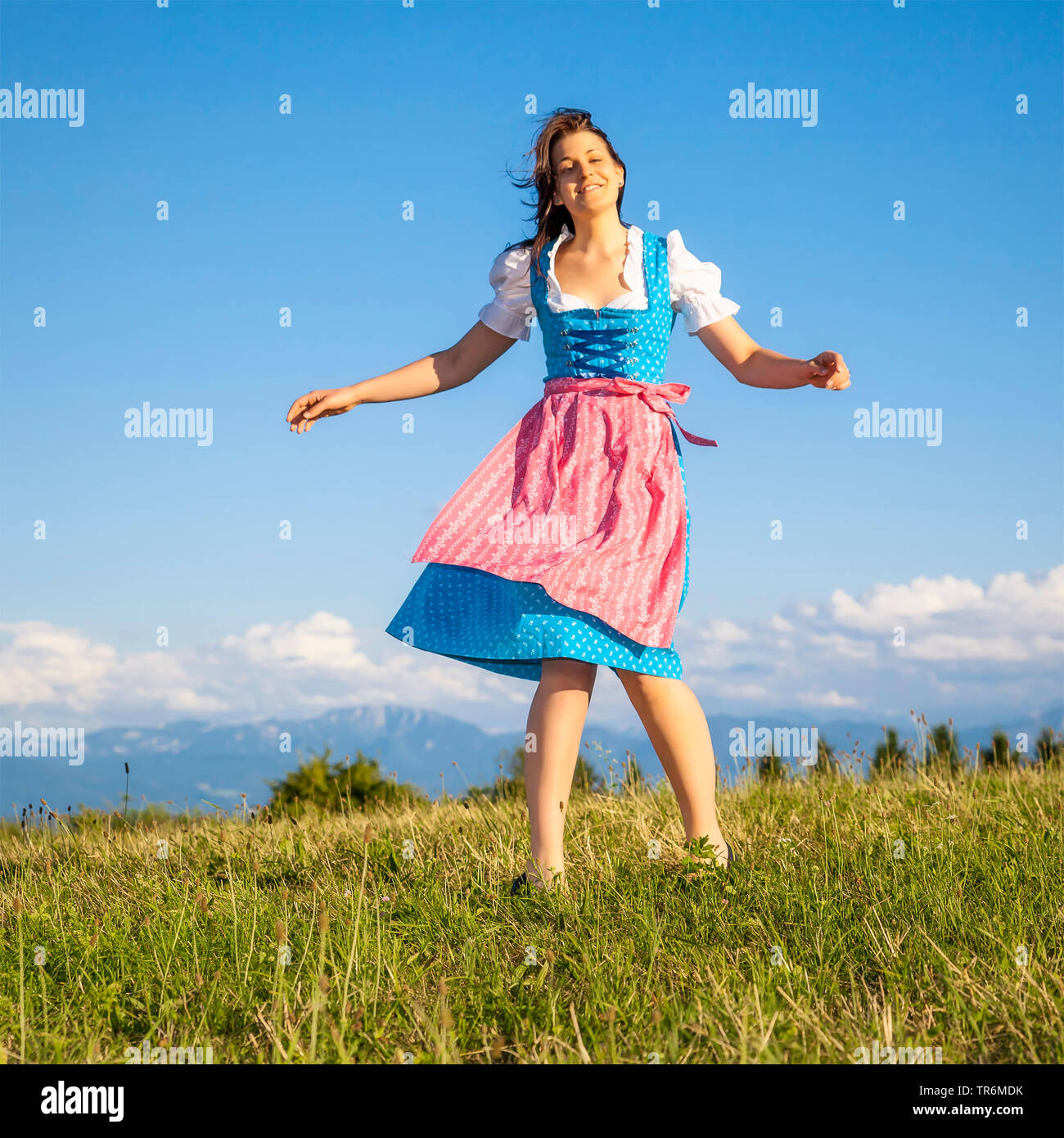 Brunette cute young woman dancing hi-res stock photography and images ...
