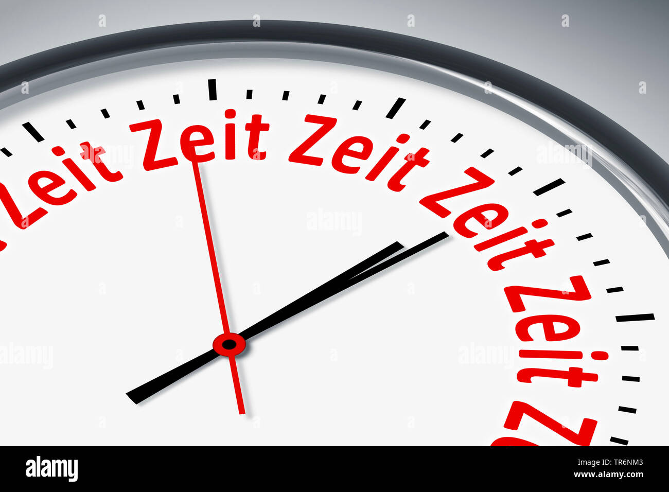 clock face with German inscription Zeit, time, Germany Stock Photo