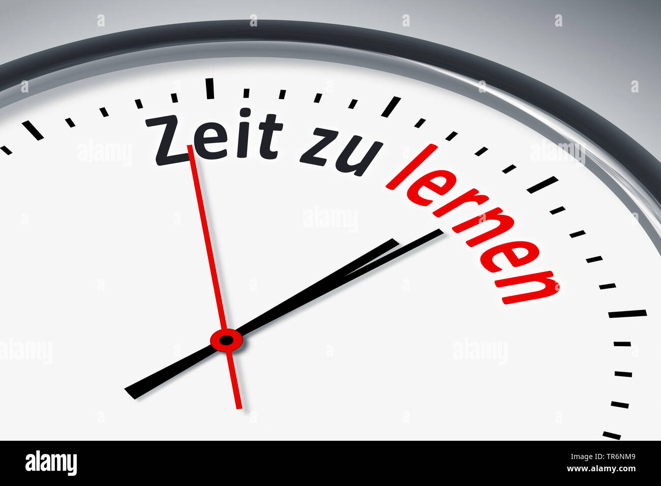 clock face with German inscription Zeit zu lernen, time to learn, Germany Stock Photo