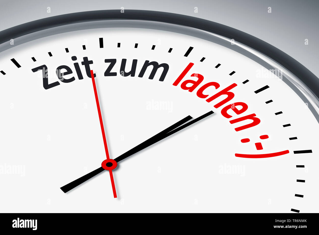 clock face with German inscription Zeit zum Lachen, time to laugh, Germany Stock Photo