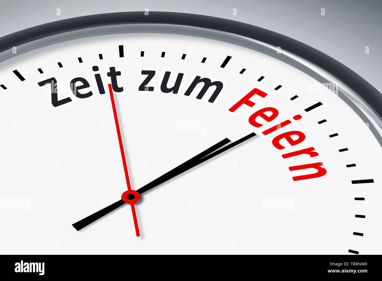 clock face with German inscription Zeit zum Feiern, time tto celebrate, Germany Stock Photo