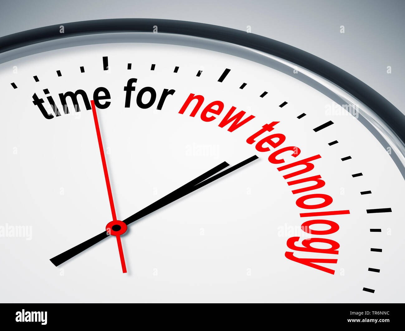 clock face with inscription time for new technology Stock Photo - Alamy