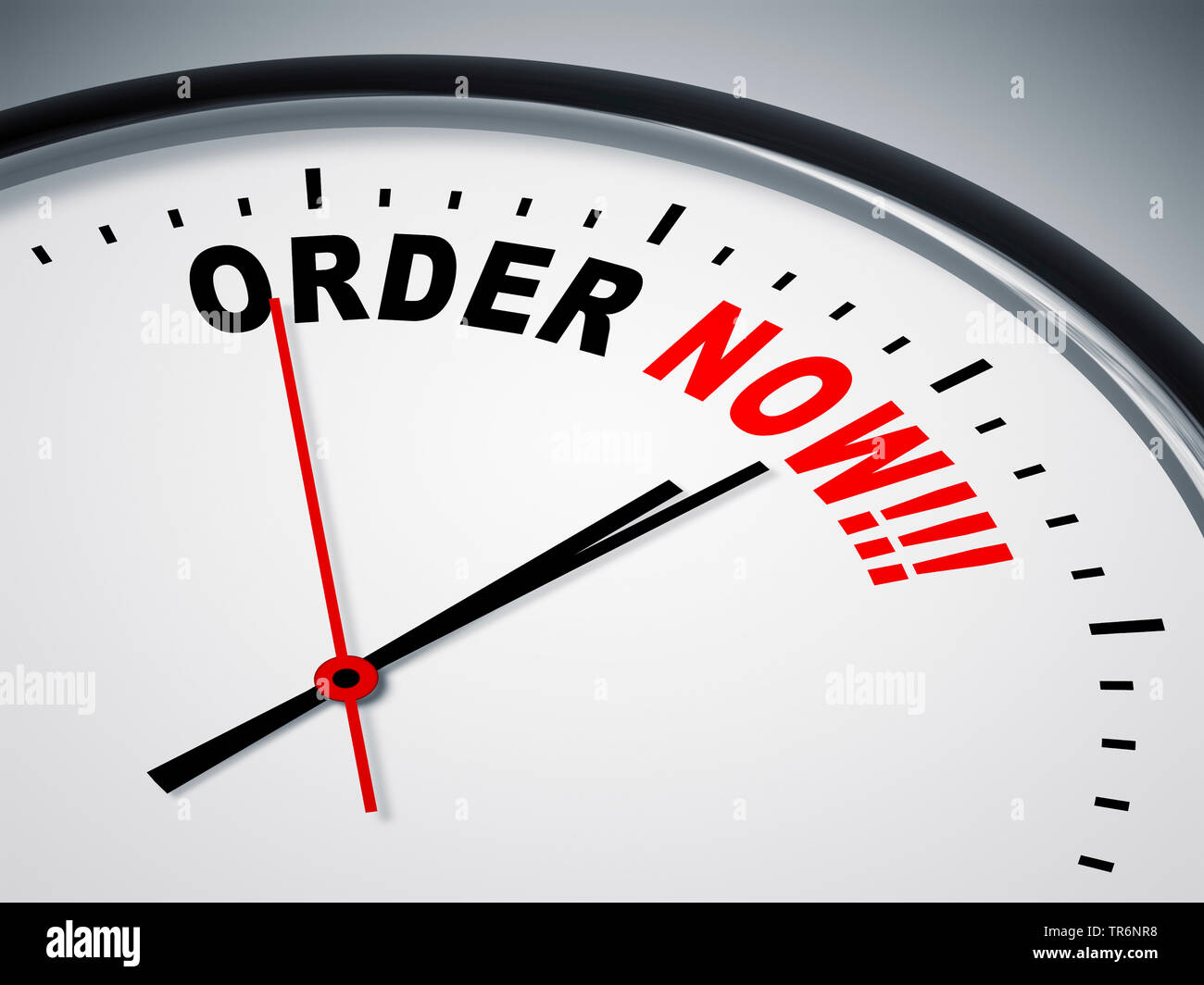 clock face with inscription order now Stock Photo - Alamy