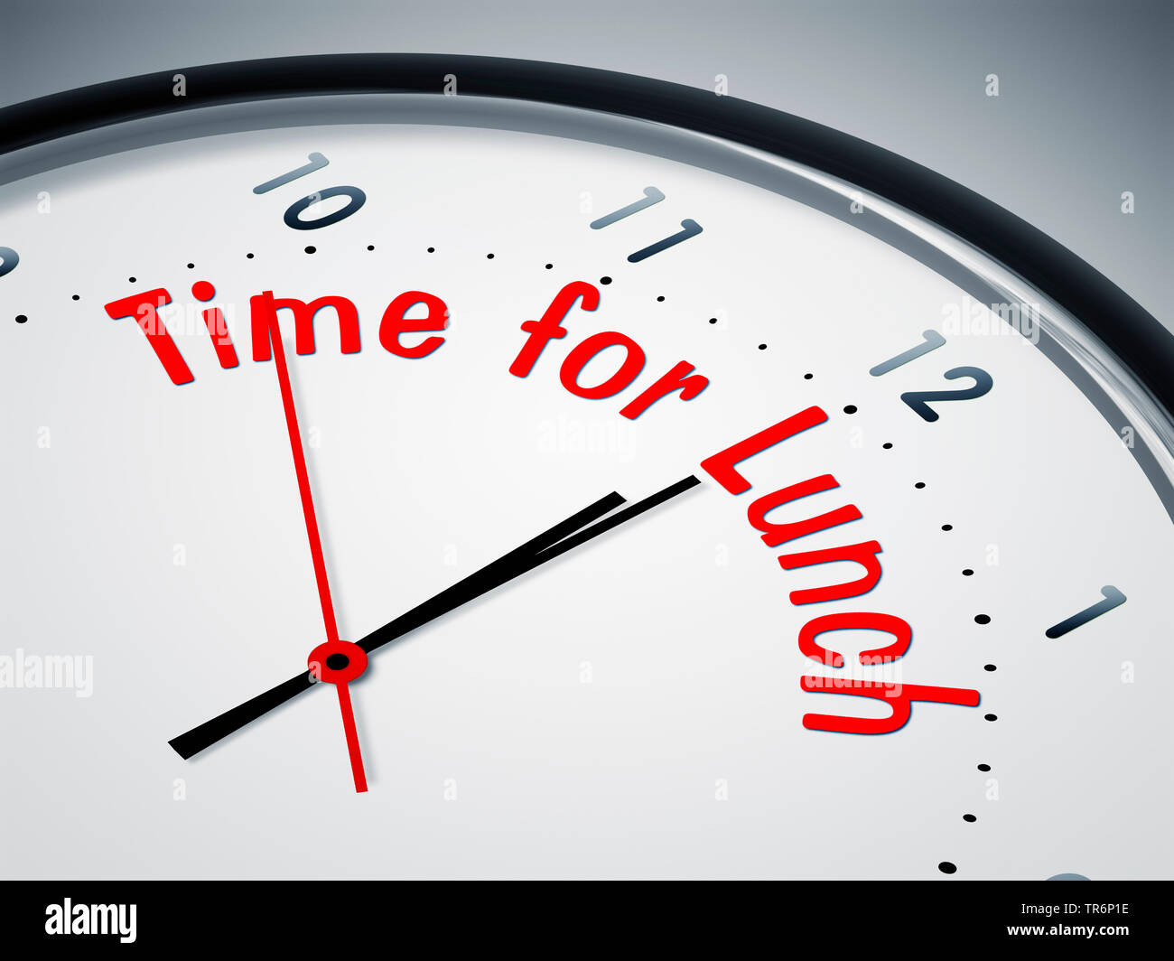 clock face with inscription Time for Lunch Stock Photo - Alamy