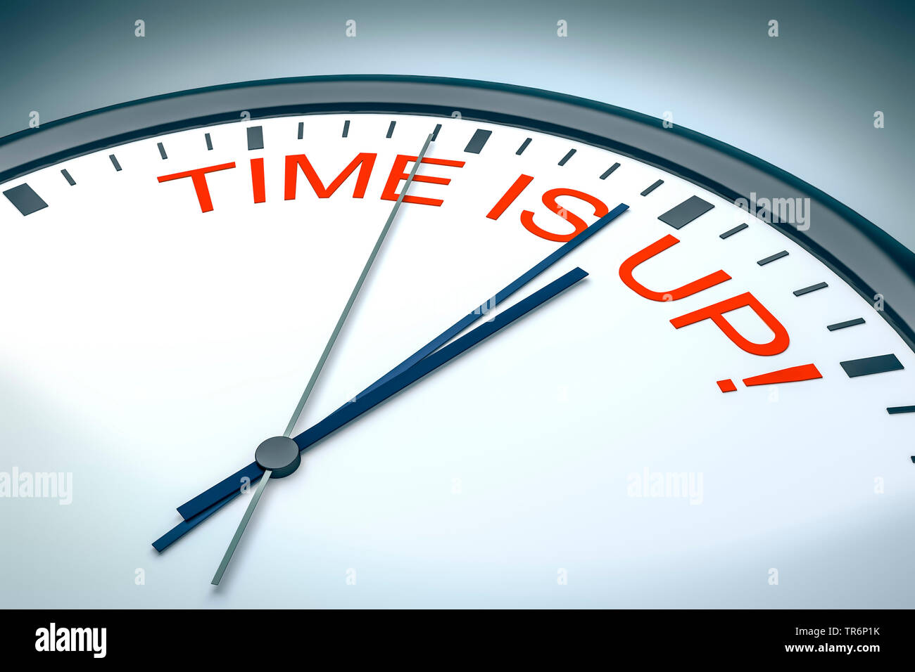 clock face with inscription Time is Up Stock Photo Alamy