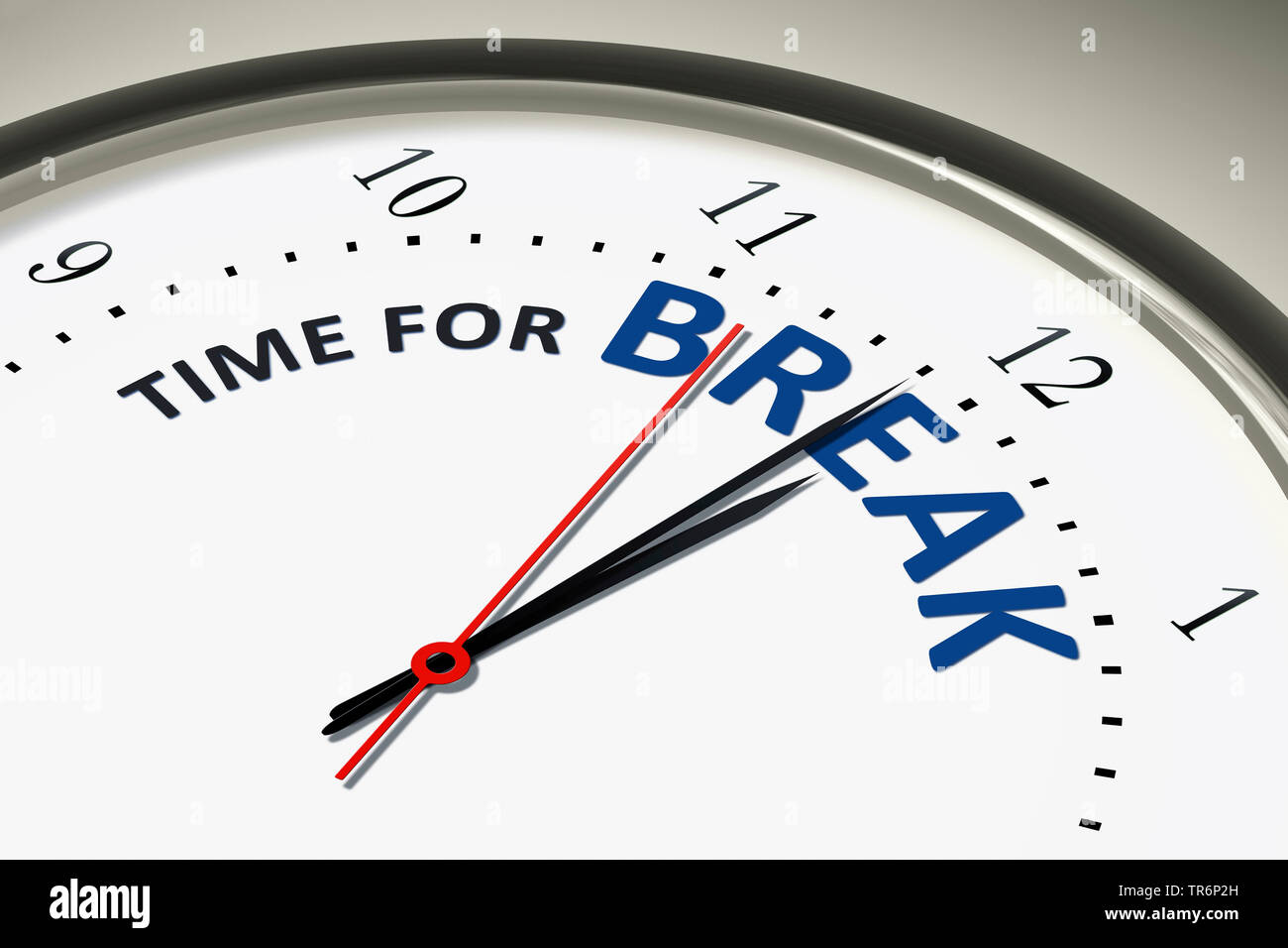 clock face with inscription Time for Break Stock Photo Alamy