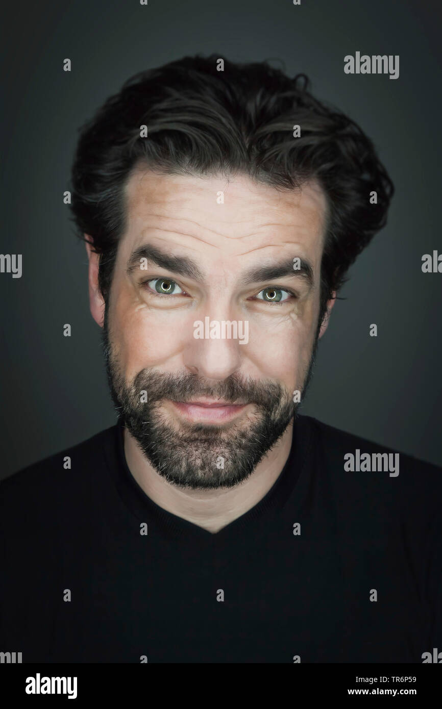 portrait of a man with beard, Germany Stock Photo