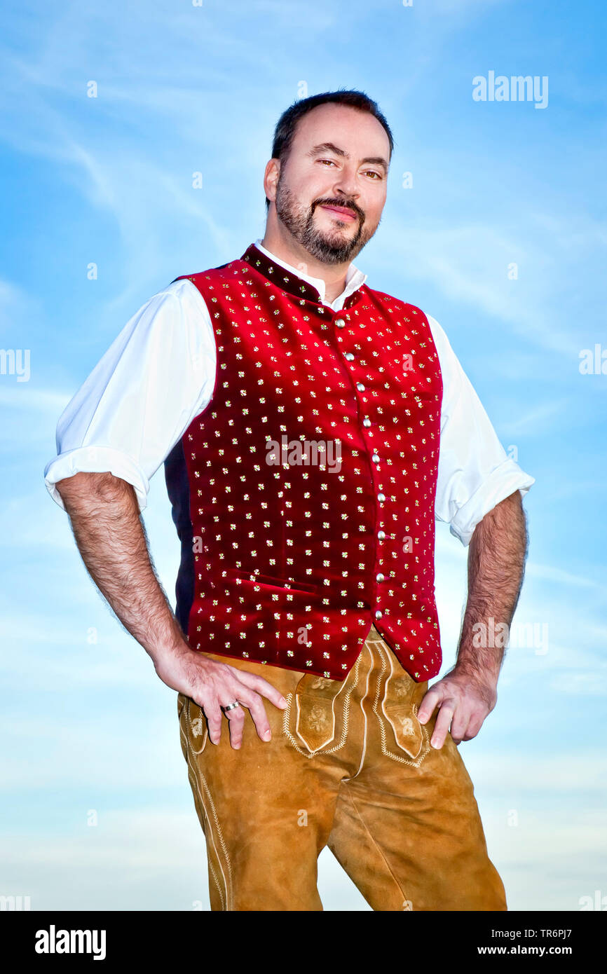 man in Bavarian traditional clothing, Germany, Bavaria Stock Photo Alamy