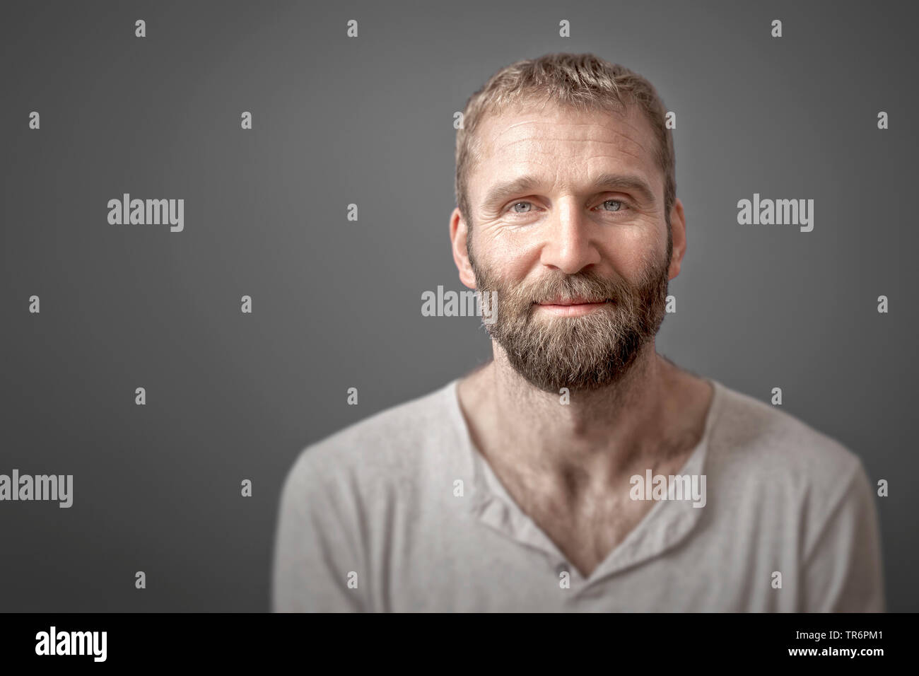 portrait of a man with beard, Germany Stock Photo