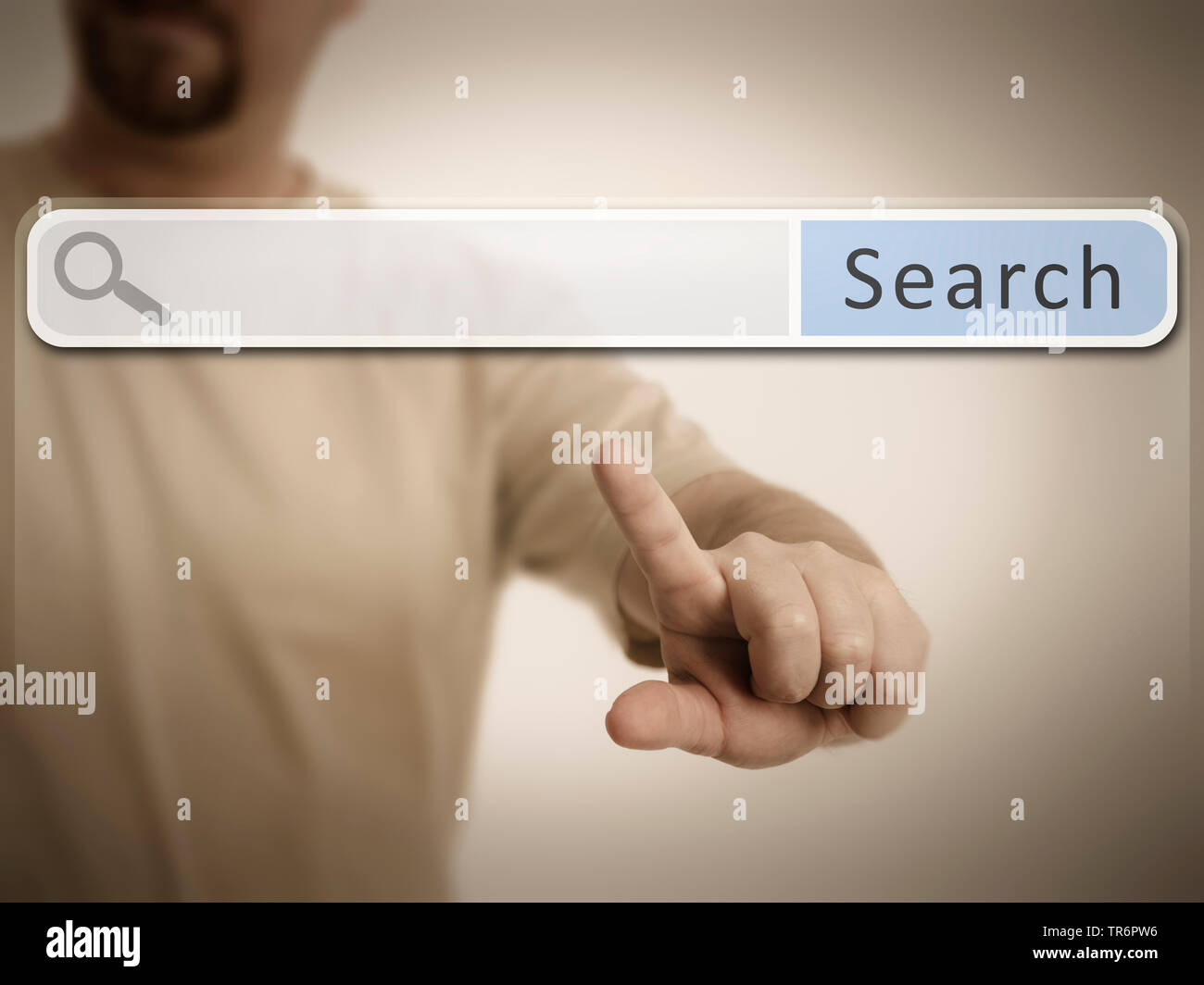 internet search with an empty search field Stock Photo