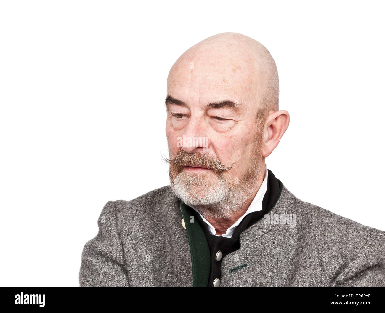 old man with bald head and grey beard, Germany, Bavaria Stock Photo - Alamy