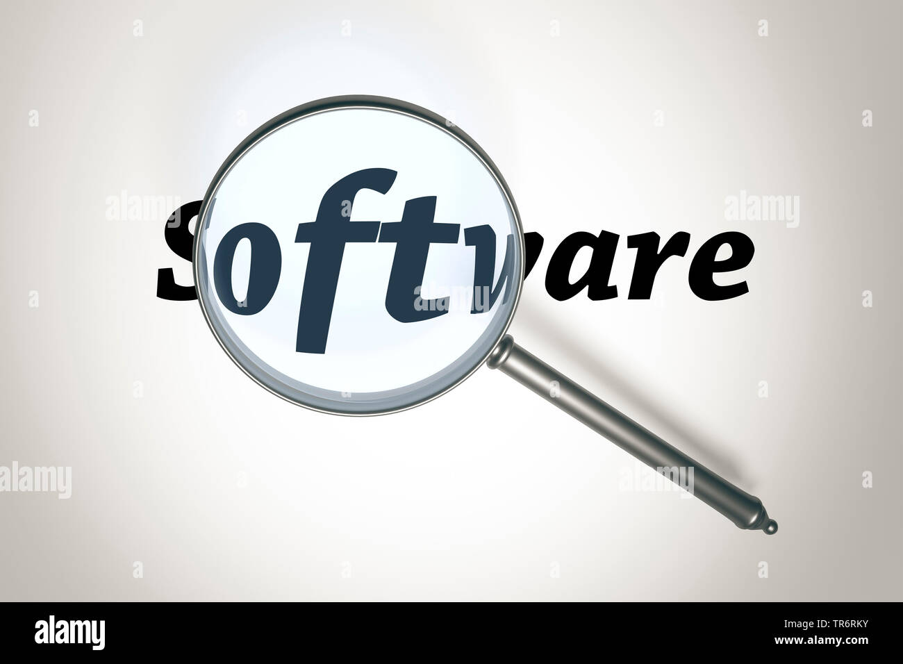 magnifying glass with the word Software Stock Photo Alamy